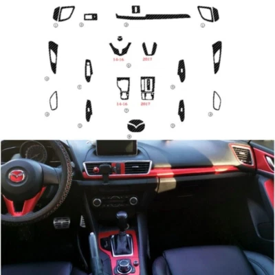 For Mazda 3 Axela 2014-2018 Interior Center Console Carbon Fiber Molding Sticker Foto 1 de 4