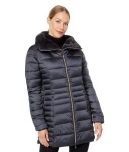 Abrigo acolchado Save The Duck Caroline XS para mujer cuello sintético piel negro - Imagen 1 de 4