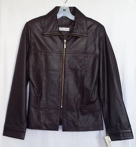 CHAQUETA DE CUERO DE CORDERO GENUINA PARA DAMAS FORRADA HECHA EN PAVO, TALLA M, PÚRPURA PRECIO DE VENTA SUGERIDO POR EL FABRICANTE $239 - Imagen 1 de 12