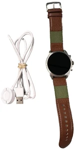 Fossil DW13F2 Silver Stainless Steel Rechargeable Round Touch Screen Smartwatch - Picture 1 of 6