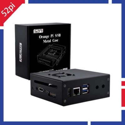 Orange Pi 5/5B Metal Protective Case Enlosure Shell with Cooling Fan Heatsinks - Image 1 of 4