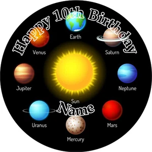 Space Solar Planets EDIBLE ICING CAKE TOPPER PARTY IMAGE FROSTING SHEET - Picture 1 of 1