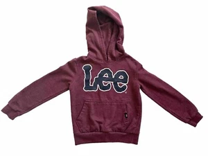 Lee 6 Hoodie Sweatshirt Hooded Long Sleeve Red Logo Cotton Blend Pocket - Picture 1 of 6