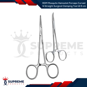 RDM Mosquito Hemostat Forceps Curved & Straight Surgical Clamping Tool 12.5cm - Picture 1 of 3