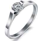 Korean style Titanium Steel Silver Classic W/Crystal Womens ring for Lover gift