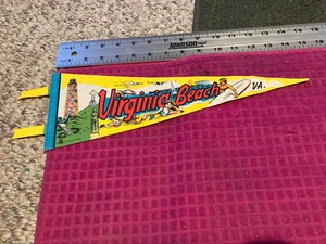 Virginia Beach Pennant BAGNO BELLEZZA passerella SURFISTA stelle marine OMBRELLO conchiglie - Foto 1 di 5