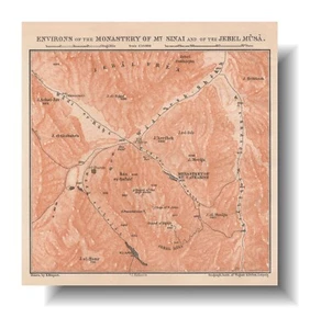 Monasterio Monte Sinaí 1912 Mapa ORIGINAL Egipto Monasterio de Santa Catalina - Imagen 1 de 4