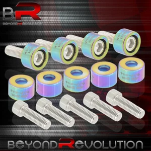 For Acura Honda JDM Neo Chrome 8MM Engine Header Cup Bolts Washers Kit - Picture 1 of 3