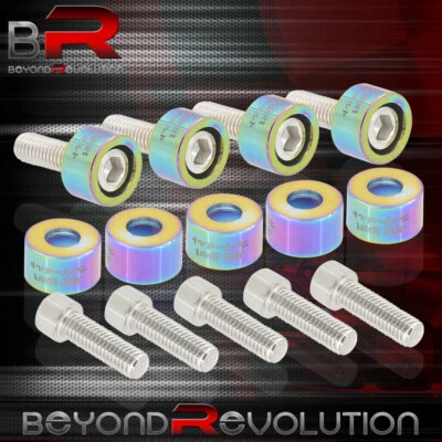 Комплект болтов и шайб для коллектора двигателя Acura Honda JDM Neo Chrome 8 мм - Изображение 1 из 3