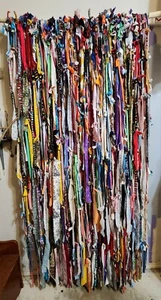 Boho Gypsy Eclectic Curtain Room Divider Backdrop Fabric Strips Tied 100 Strands - Picture 1 of 1