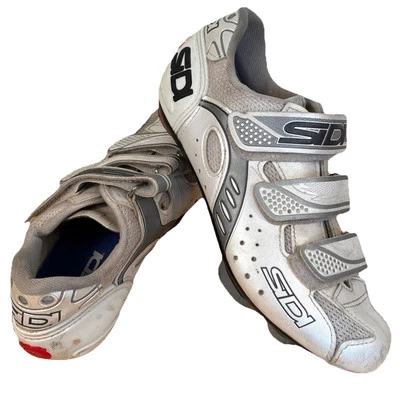 sidi 骑行鞋 男式 EUR 40 US 男式 7-7.5 女式 9.5-10 系带 白色 合成 — 第 1/4 张图片