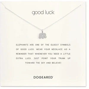NEW Dogeared GOOD LUCK ELEPHANT NECKLACE - Sterling Silver - Picture 1 of 3