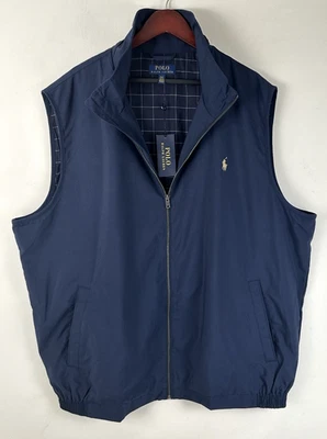 Polo Ralph Lauren Men's Big & Tall XLT Twill Water Resistant Vest Navy NEW - Image 1 of 4