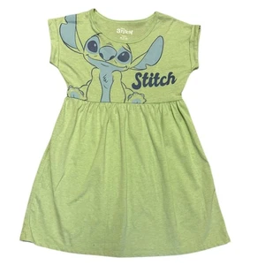 Disney Stitch Green Short Sleeve Summer Dress Size Medium 7/8 EUC - Picture 1 of 2