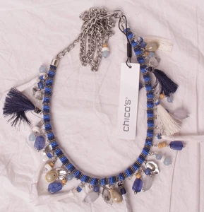 NEW Chico's Ocean Motif Chain Belt - blue - Chico's, multi - 49" - Picture 1 of 3