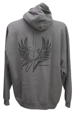 Vintage Gildan Men's Bobby James Music Hoodie Sweatshirt Gray Size 2XL - Image 1 of 4