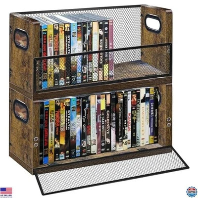 2-Pack Stackable DVD/Blu-ray Storage Tower - Holds 56 Discs - Media Organizer - Image 1 of 4