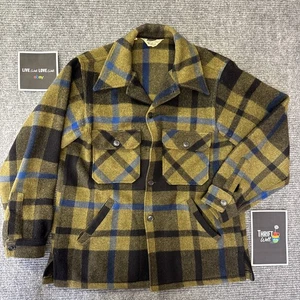 Vintage 60er WOOLRICH grün blau schwarz kariert Mackinaw Hemd Jacke Shacket 42 - Bild 1 von 18