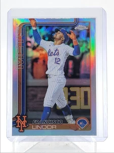 FRANCISCO LINDOR 2025 TOPPS CHROME IMAGE VARIATION REFRACTOR SP METS Q0398 - Picture 1 of 2