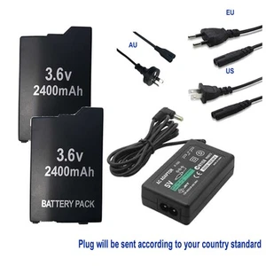 2PK Rechargable Battery + Adapter Charger For PSP 2000 Series 2001 PSP 2002 2003 - Picture 1 of 9
