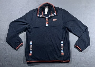 Pullover Cinch 1/4 Snap Para Hombres Grande Azul Serape Vellón Western Wear Rodeo *LEER* Foto 1 de 4