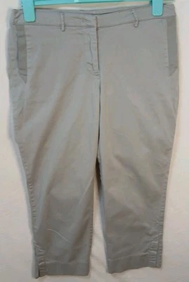 Simply Vera Wang Gray Low Rise Capri Pants Women's Size 6 21" Inseam Slit Summer - Image 1 of 4