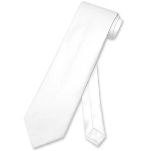 Vesuvio Napoli NeckTie Solid WHITE Color Mens Neck Tie - Picture 1 of 2