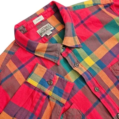 J. Crew Multicolor Mid-Weight Plaid Classic Flannel Shirt XXLT Y2K 90s Outdoor - Image 1 of 4