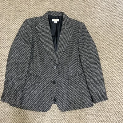 Vintage Talbots  Tweed Jacket Women's Blazer Y2K Academia Black & White 12P - Image 1 of 4