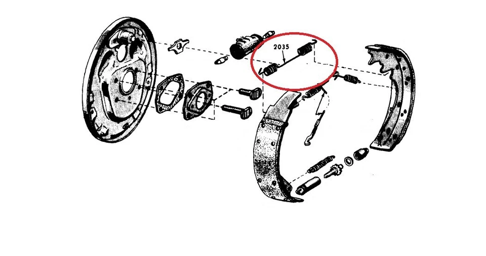 Fairlane Mustang Ford Front Brake Drum Spring for 10 inch with V8 engine - Image 1 of 1