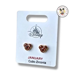 Pendientes de circonita cúbica del mes de enero oreja de Mickey Mouse de los parques de Disney 2025 - Imagen 1 de 2