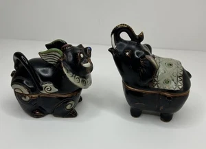 1980s Vintage Thai Ceramic Covered Boxes - Pair - Picture 1 of 9