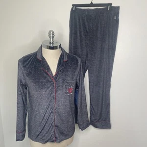 Life Is Good Fleece Damen Schlafanzug Pyjama L 2-tlg Set Grau Coffee Let It Snow NEU - Bild 1 von 7