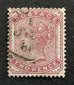 GB QV 1880-81 2d Rojo. SG168. Ejemplo de CDS usado muy fino. Cat. 120€ - Imagen 1 de 2