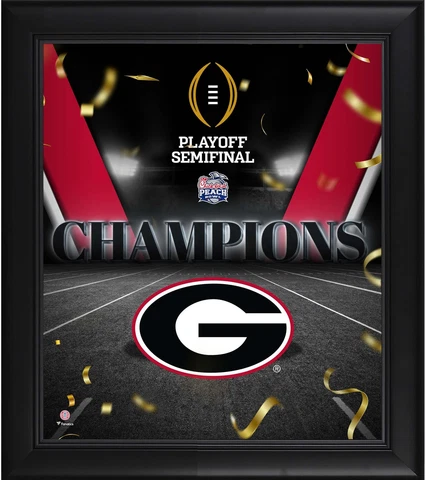 Georgia Bulldogs 15x17 Framed 2022 Peach Bowl Champs Collage Cover