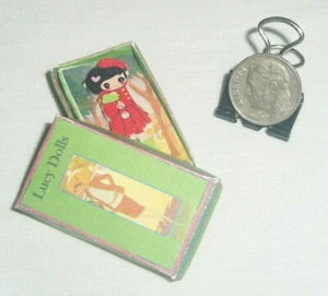Miniature Dollhouse Figurine Store Display Girls TOY BOX JS Wood VTG Lucy Doll - Picture 1 of 4
