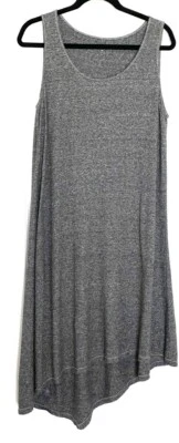 Vestido EILEEN FISHER Gris Negro Blanco Asimétrico Algodón Orgánico Lino L = 14/16 Foto 1 de 4