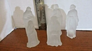 Lot of 5 FROSTED GLASS NATIVITY FIGURINES~Mary, Joseph, 3 Wisemen - Picture 1 of 4