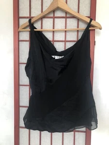 EUC Diane von Furstenberg top size 8 black silk Chemise Tank Teddy Bias Cut DVF - Picture 1 of 5