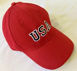 Gorra de béisbol USA America bordada patriótica ajustable ~ ROJA - Imagen 1 de 4