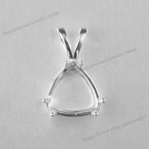 Pre Notched Sterling Silver 925 Semi Mount Pendant 4mm to 16mm Triangle Setting