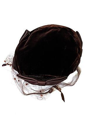 Cappello In Velluto Marrone Anni '50 Vintage Seta • 72.58€