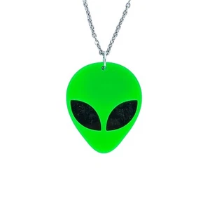 USA Verkäufer Alien Außerirdische ET Acryl Anhänger Halskette Schmuck Neu - Bild 1 von 13