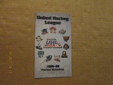 United Hockey League Circa 1998-99 UHL League Logo Hockey Pamphlet Schedule