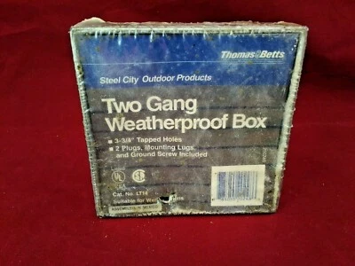 Thomas & Betts 2 pandillas caja de metal resistente a la intemperie 3-3/4" agujeros roscados nuevo Foto 1 de 4