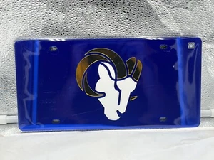 Los Angeles Rams NFL Blue Reflective Lasercut License Plate Wincraft - Picture 1 of 1