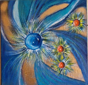 Original, Acrylbild, abstrakt, Unikat, Landschaft, Baum, Malerei, Keilrahmen - Bild 1 von 3