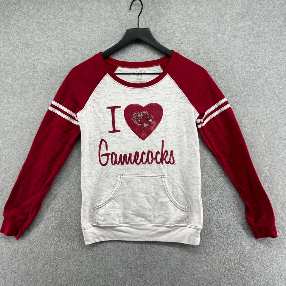 Sudadera Azul 84 Mujer Talla Pequeña Roja Gris I Corazón Gamecocks Manga Larga Foto 1 de 4