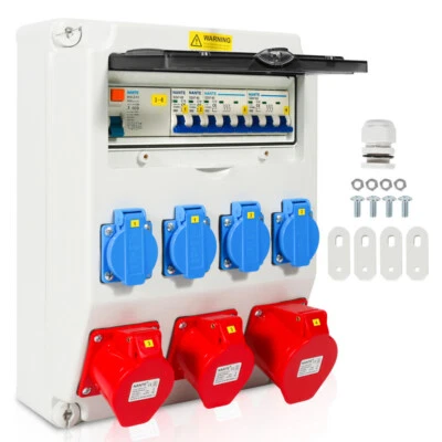 Baustromverteiler Wandverteiler Starkstrom Industrie Stromverteiler CEE Adapter