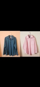 2 Mens Button Up Dressup Shirts Size 16 1/2 & 17, Both Fit Same. Great Condition - Picture 1 of 8
